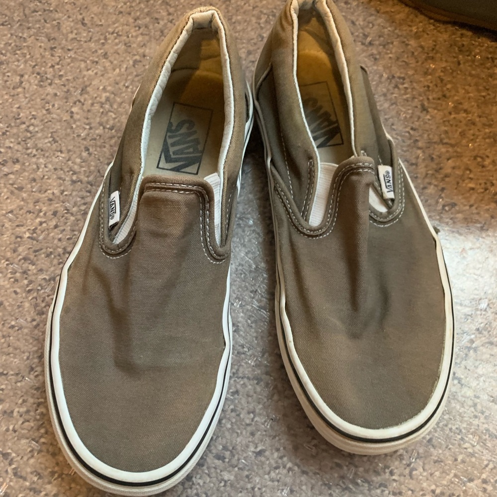 Grey Vans Slipons